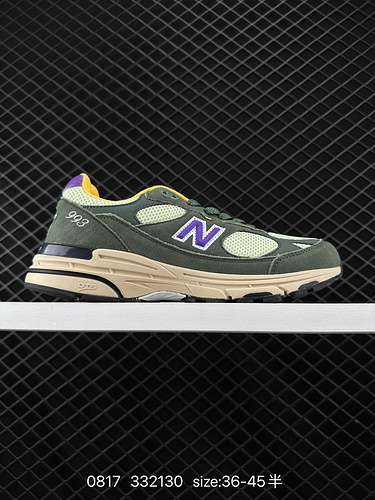 New Balance U993GW New Balance NB993 Scarpe da jogging retrò presidenziali Verde Dettagli riflettent