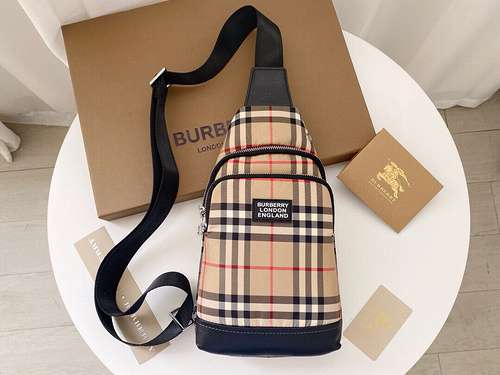 Borsa a petto Burberry Borsa da uomo Burberry Borsa a tracolla Burberry importata pelle bovina origi