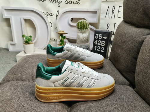 122DAdidas Originals Gazelle Bold W Tre foglie di trifoglio Fondo spesso Low Top Retro Versatile Cas