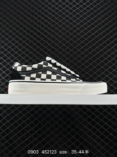 Vans Old Skool Nuova versione Anaheim Chessboard Grid Anaheim Series Lato di fascia alta Nero e bian