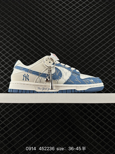 1D80G Nike Dunk Low Retro sneakers MLB Collaboration Le scarpe da tavolo retrò come classiche scarpe