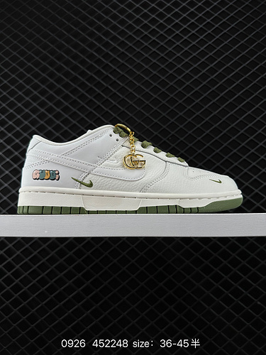 2C40G Nike SB Dunk Low Gucci collaborazione riso bianco piccolo gancio verde anniversario highend sc