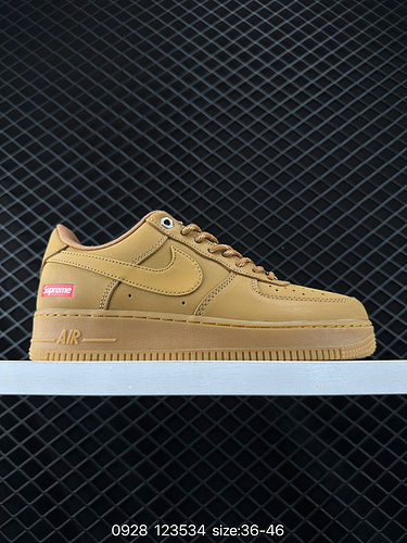 1D70G livello aziendale SUP x Air Force 1D Low Flax colore grano co-branded ultimo cartone originale