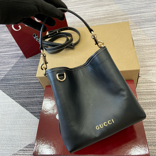 Borsa a secchiello GUCCI Borsa da donna Gucci Borsa a tracolla Gucci importata pelle originale di al