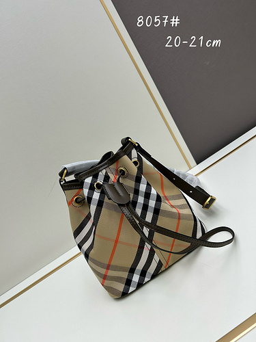 BURBERRY Borsa a secchiello Borsa da donna Burberry Borsa a tracolla Burberry Borsa originale in pel