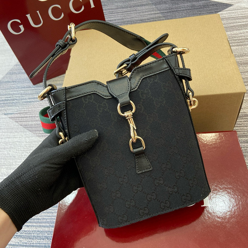 Borsa a secchiello GUCCI Borsa da donna Gucci Borsa a tracolla Gucci importata pelle originale di al