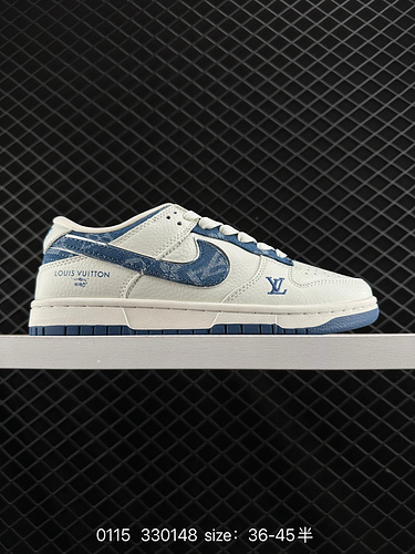 2C40G livello aziendale LV x Nike Dunk Gancio basso in denim beige Questo design sostiene la rottura