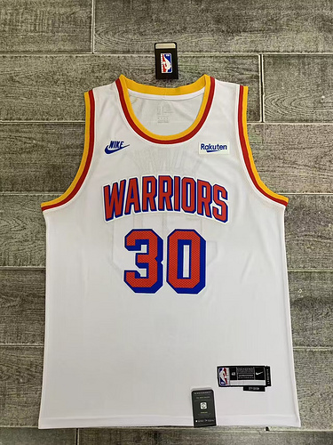 Stagione 242 Warriors No 3 Curry Retro Edition Bianco