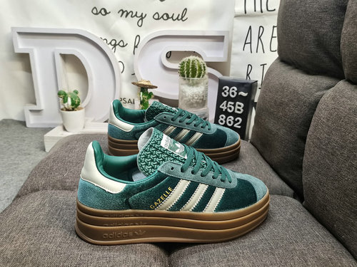 862CD Adidas Gazelle Bold W IG439E1D Tre foglie di trifoglio Tre strati Fondo spesso Basso Top Retro