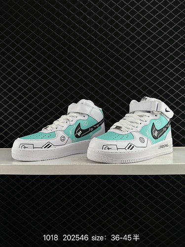 2C30G Nike AIR FORCE 1D MID 0G7 Air Force One Scarpe da ginnastica casual versatili alte Tiffany Mid