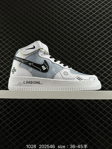 2C30G tema di gioco PS5X personalizzato popolare ufficiale Nike Air Force 1D MID0G7 nero e bianco gr