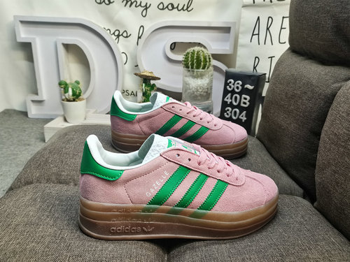 30G4D Adidas Gazelle Bold W IE0G42C0G Tre foglie di trifoglio Tre strati Fondo spesso Basso Top Retr