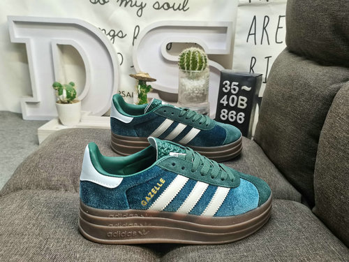 866D Adidas Gazelle Bold W IG439E1D Tre foglie di trifoglio Fondo spesso Basso Top Retro Versatile S