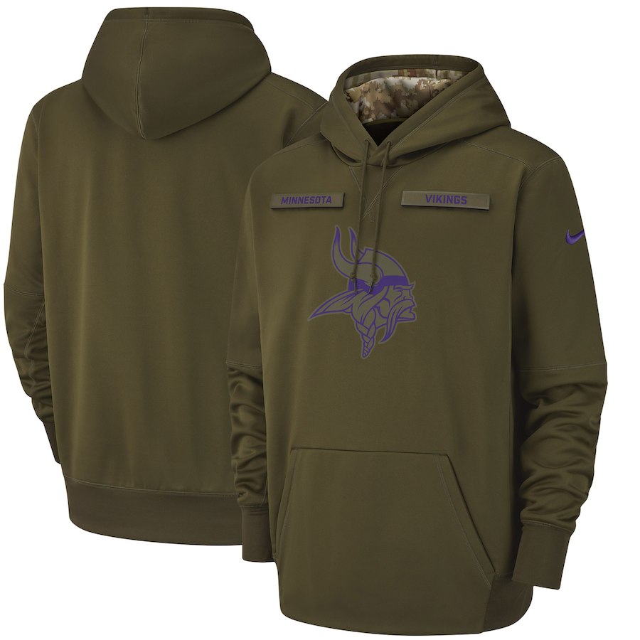 Minnesota Vikings Nike Men&amp;#x27;s Salute to Service Pullover Performance Green Hoodie.jpg