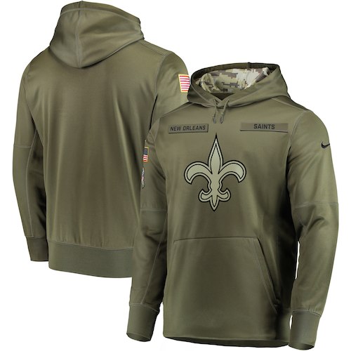 New Orleans Saints Nike Men&amp;#x27;s Salute to Service Pullover Performance Green Hoodie.jpg