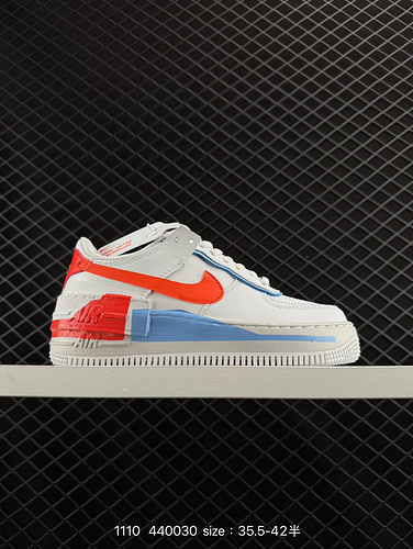 1D5X0G Air Force 1D Shadow grigio blu splicing leggero altezza crescente low top versatile scarpe da