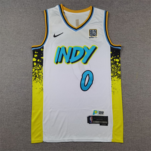 Numero della squadra dei Pacers della stagione 242 Thales Haliburton City Edition White