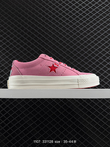 1D40G Converse Serie Kimura KT Gatto Grigio Rosa Edizione corretta Fondo blu Simpatico flip in pelli