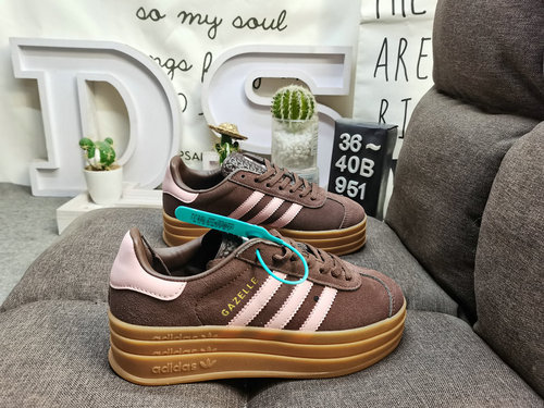 9E5X1DD Adidas Gazelle Bold W JI0G32C6 Tre foglie di trifoglio Tre strati Fondo spesso Basso Top Ret