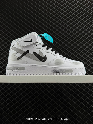 2C30G Nike AIR FORCE 1D0G7 Air Force One scarpa da tavolo sportiva casual versatile e alta con prest