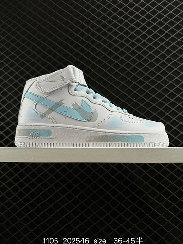 2C30G ufficiale popolare tema anime personalizzato Nike Air Force 1D Low0G7 cielo blu dipinto a mano