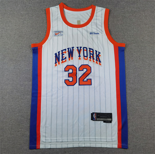 25a stagione Knicks No 32 Karl Anthony Towns City Edition Bianco