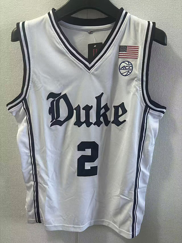 Maglia ricamata bianca Duke University No2 Flagg