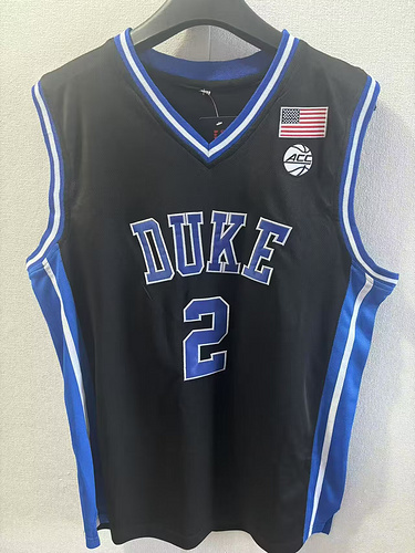 Maglia ricamata nera con bandiera No2 della Duke University