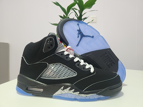 AIR JORDAN5 Jordan di quinta generazione con finiture nere e argento 4po47