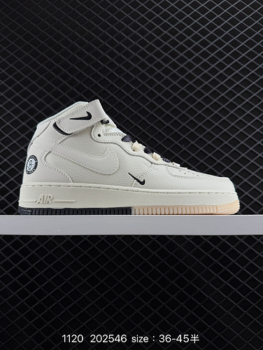 23poo a livello aziendale a rilascio limitato all'estero Nike Air Force 1yu MID in bianco e nero Bro