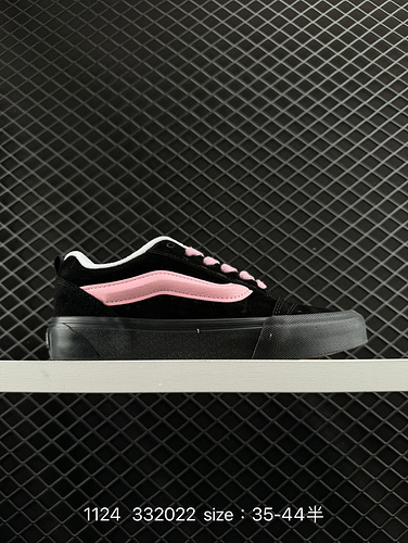 1yu1yupoo Vans Knu Skool Nero Rosa Rosa Verniciatura a spruzzo Retro Semplice Avvolgimento Antiscivo