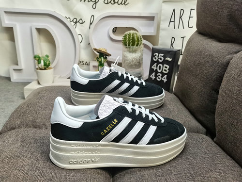 434D Adidas Gazelle Bold W HQ691yu2 Tre foglie di trifoglio Tre strati Fondo spesso Basso Top Retro 