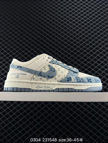 240 SB Dunk Low "LV Collaboration - Light Blue Denim" Anniversary High end Customized Low 