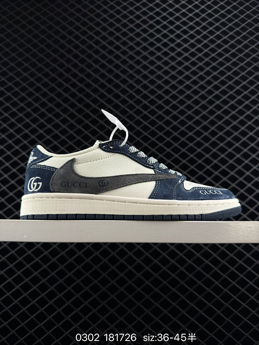 The Jordan Fragment x Travis Scott x OFF Air Jordan 1 Low three party collaboration inverted hook sh