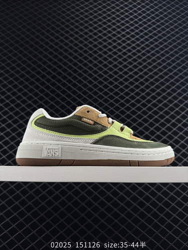 Vans Speed LS anti slip and wear-resistant low top board shoes for both men and women, green brown i