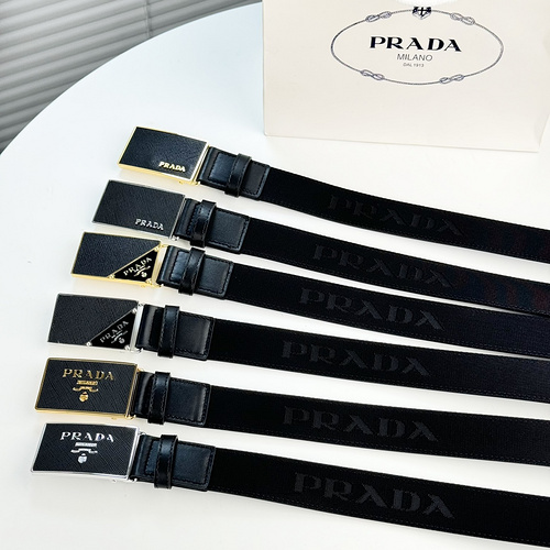 PRADA belt wholesale Prada men's belt wholesale original leather material in stock promotion width 3