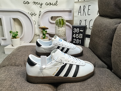 281D Adidas MALMO clover trendy casual lightweight, wear-resistant, anti slip low top board shoes wi