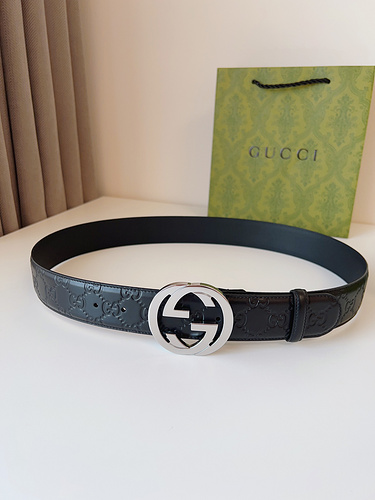 GUCCI belt wholesale Gucci men's belt wholesale original leather material in stock promotion width 4