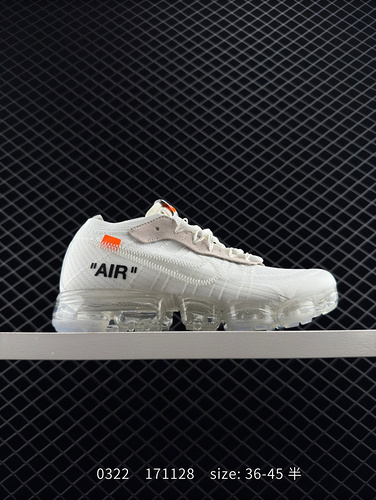 Nike Off White x Nike Air Vapormax Flyknit 2.0 BlackWhite Second Generation Full Foot Air Cushion Se
