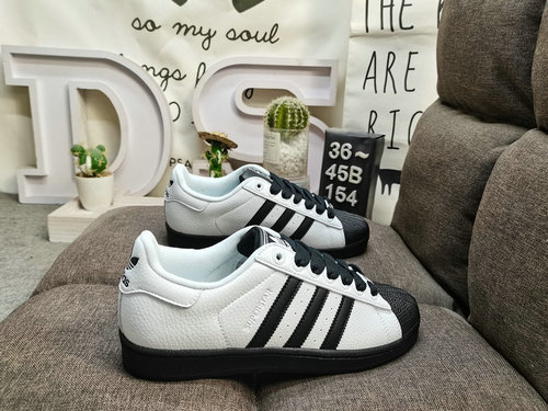 154D Adidas Originals Superstar JI0124 Shell Head Classic Versatile Casual Sports Board Shoes High D