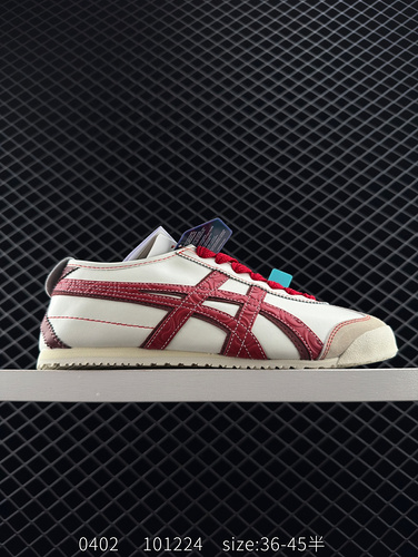 Onitsuka Tiger MEXICO 66 Asks Onitsuka Tiger Low Top Brown Red Unisex Canvas Panda Mischief Love Era