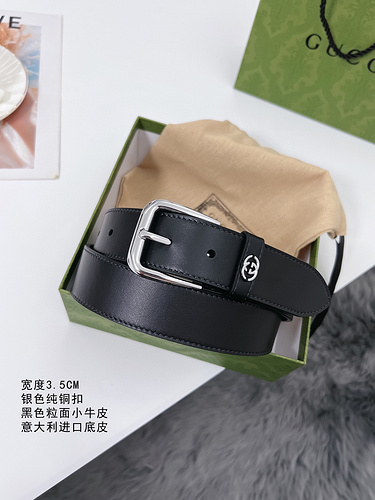 GUCCI belt wholesale Gucci men's belt wholesale original leather material in stock promotion width 3