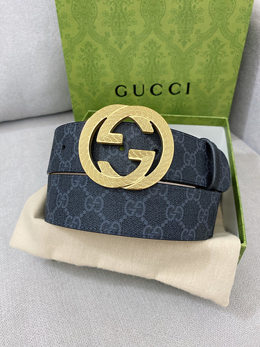 GUCCI belt wholesale Gucci men's belt wholesale original leather material in stock promotion width 4