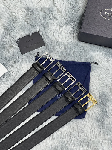 PRADA belt wholesale Prada men's belt wholesale original leather material in stock promotion width 3