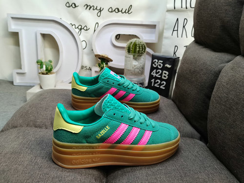 122D ✅ Adidas Originals Gazelle INdoor Three Leaf Clover Casual Anti Slip Wear Resistant Low Top Thr