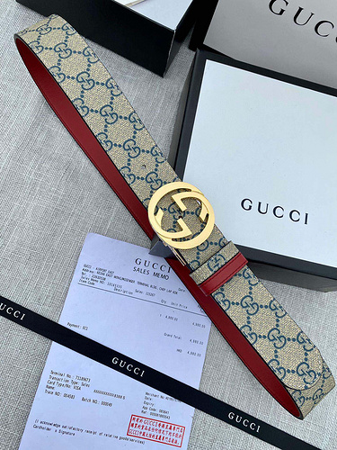 GUCCI belt wholesale Gucci men's belt wholesale original leather material in stock promotion width 4