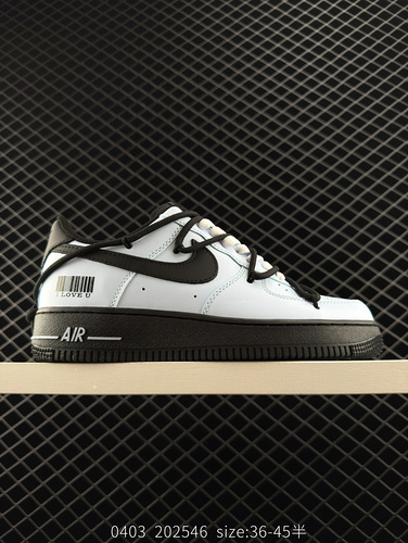 230 [Customized Version] Nike Air Force 1 Low 07 White Black Silver Strap Original Last Original Pap