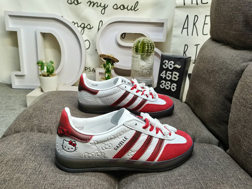 386D Adidas Gazelle Indoor II0013 casual, wear-resistant, lightweight, low top board shoes. This Adi