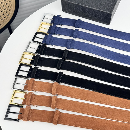 PRADA belt wholesale Prada men's belt wholesale original leather material in stock promotion width 3