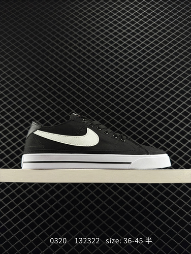 Nike Court Legacy Canvas Canvas Fabric White Black Low cut Board Shoes White Black Item Number: CW65